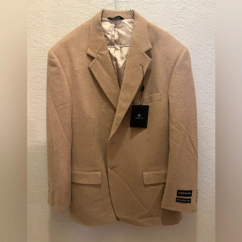 NWT Claiborne 100% Camel Hair Coat – Size 44R – Men’s Gift For Him